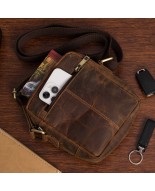 Torba Męska Skórzana Mała Vintage Beltimore Brązowa N39