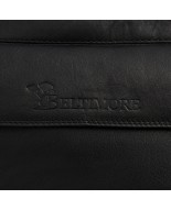 Saszetka biodrówka skórzana do pracy nerka czarna duża premium Beltimore S07