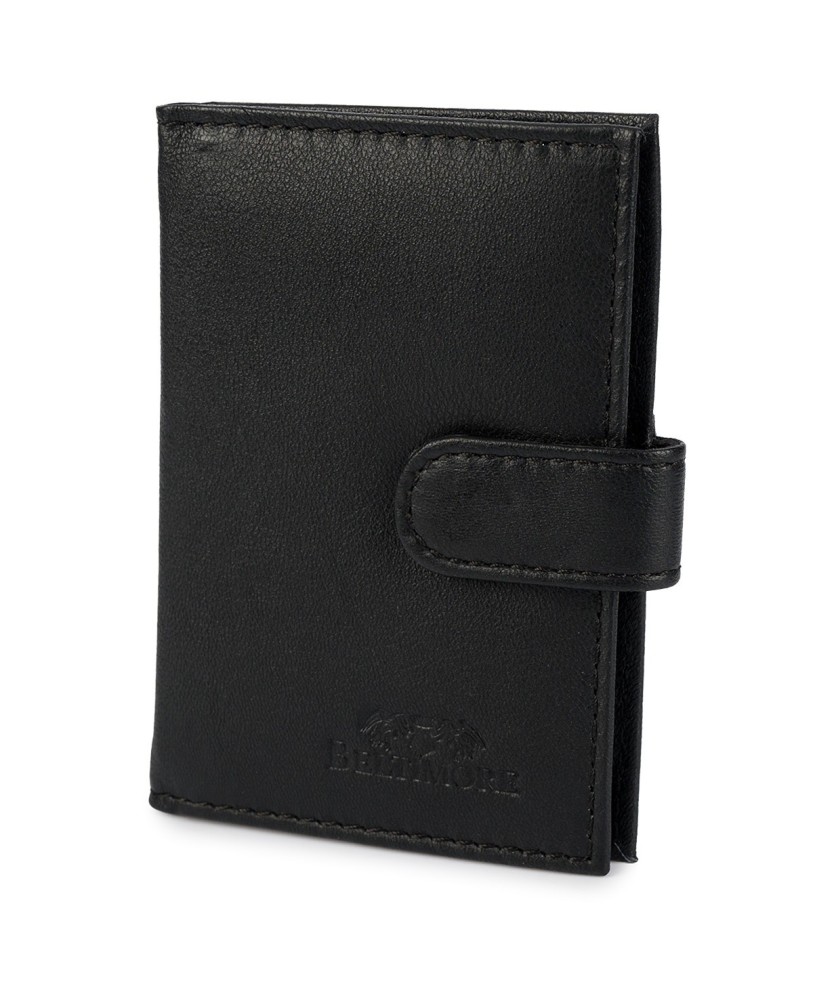 Etui skórzane na karty czarne wizytownik RFID na wizytówki Beltimore G79