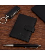 Etui skórzane na karty czarne wizytownik RFID na wizytówki Beltimore G79