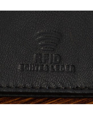 Etui skórzane na karty czarne wizytownik RFID na wizytówki Beltimore G79
