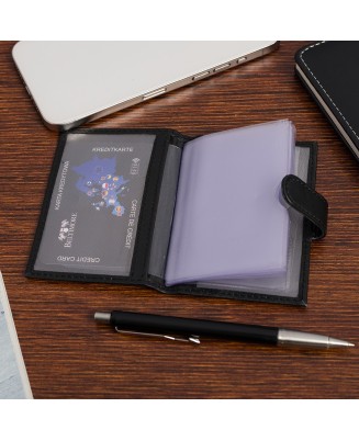 Etui skórzane na karty czarne wizytownik RFID na wizytówki Beltimore G79