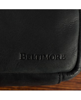 Torba męska na ramię mała skóra naturalna premium Beltimore czarna N44