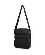 Torba męska na ramię mała skóra naturalna premium Beltimore czarna N43