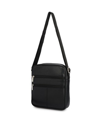 Torba męska na ramię mała skóra naturalna premium Beltimore czarna N43