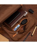 Plecak skórzany na laptopa 15,6 biznesowy duży A4 pojemny premium Beltimore brązowy P24