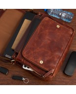 Torba męska na ramię skórzana Duża A4 do pracy vintage Beltimore brązowa  N40