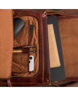 Torba męska na ramię skórzana Duża A4 do pracy vintage Beltimore brązowa  N40
