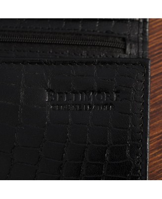 kopia Portfel skórzany damski poziomy RFiD skóra na karty klasyk Beltimore croco czarny A03