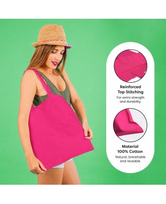 20 sztuk RÓŹOWY KOLOR toreb bawełnianych TOTE BAG 38 x 42 cm PINK_BAG_20