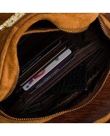 Torebka damska skórzana listonoszka mała premium klasyczna Beltimore koniakowa L60