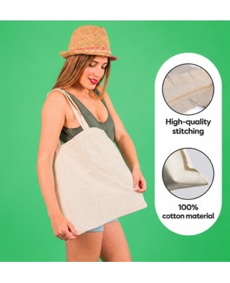 50 sztuk NATURALNY KOLOR toreb bawełnianych 38 x 42 cm TOTE NAT 50