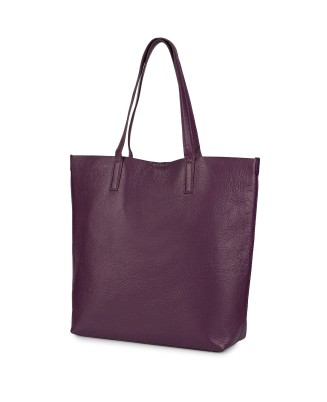 Torebka Damska Shopper Skóra Naturalna Miękka Beltimore fiolet N33