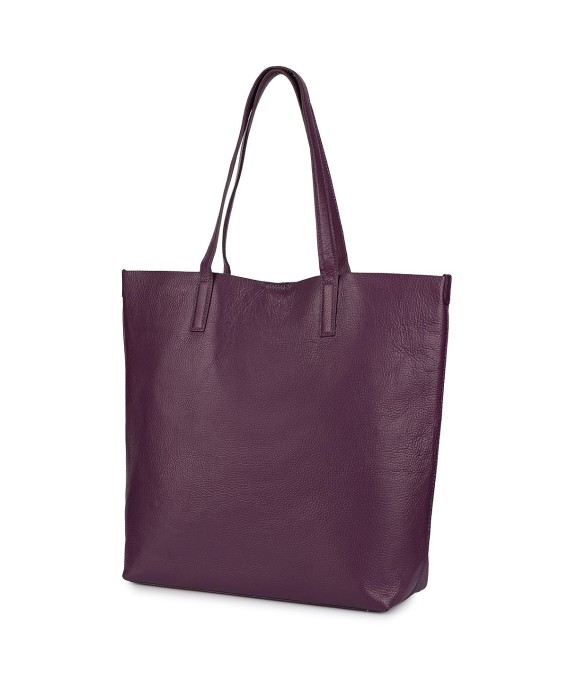 Torebka Damska Shopper Skóra Naturalna Miękka Beltimore fiolet N33