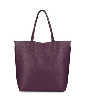 Torebka Damska Shopper Skóra Naturalna Miękka Beltimore fiolet N33