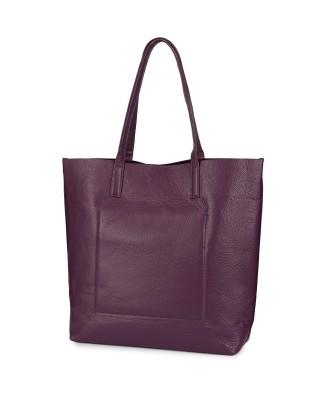 Torebka Damska Shopper Skóra Naturalna Miękka Beltimore fiolet N33