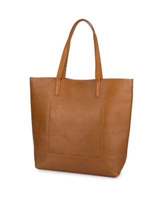Torebka Damska Shopper Skóra Naturalna Miękka Beltimore brązowa N33