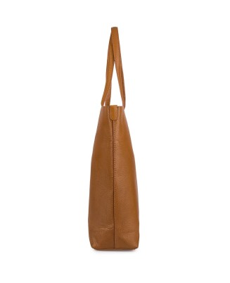 Torebka Damska Shopper Skóra Naturalna Miękka Beltimore brązowa N33