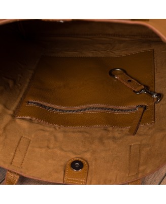 Torebka Damska Shopper Skóra Naturalna Miękka Beltimore brązowa N33