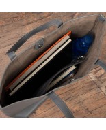 Torebka Damska Shopper Skóra Naturalna Miękka Beltimore szara N33