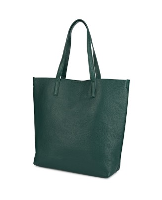 Torebka Damska Shopper Skóra Naturalna Miękka Beltimore zielona  N33