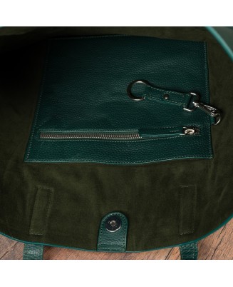 Torebka Damska Shopper Skóra Naturalna Miękka Beltimore zielona  N33