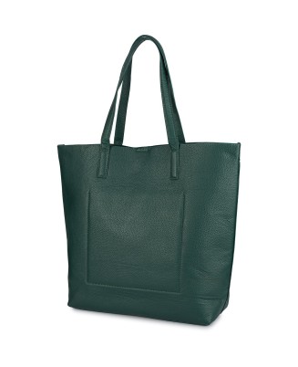 Torebka Damska Shopper Skóra Naturalna Miękka Beltimore zielona  N33