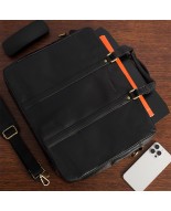 Torba męska skórzana na ramię laptopa duża biznesowa Beltimore czarna N06