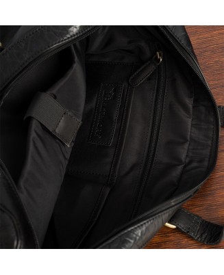 Torba męska skórzana na ramię laptopa duża biznesowa Beltimore czarna N06