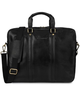 Torba męska skórzana na ramię laptopa duża biznesowa Beltimore czarna N06