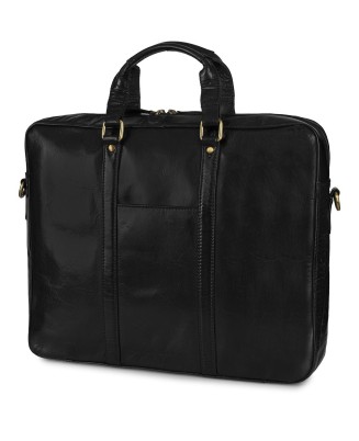 Torba męska skórzana na ramię laptopa duża biznesowa Beltimore czarna N06