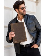 Biwuar Męski Skórzany Aktówka Teczka Biznesowa  Notebook Beltimore brązowy S80