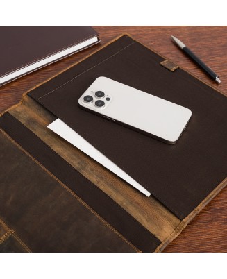Biwuar Męski Skórzany Aktówka Teczka Biznesowa  Notebook Beltimore brązowy S80