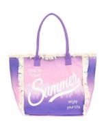 Fioletowa Duża torba plażowa boho torebka summer lekka zamek Tor-su