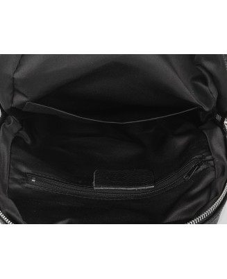 Czarny plecak skórzany, duży plecak damski, włoski plecak ze skóry naturalnej U21