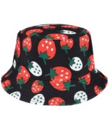 Truskawki dwustronny kapelusz dziecięcy bucket hat KAP-MD