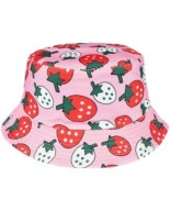 Truskawki dwustronny kapelusz dziecięcy bucket hat KAP-MD