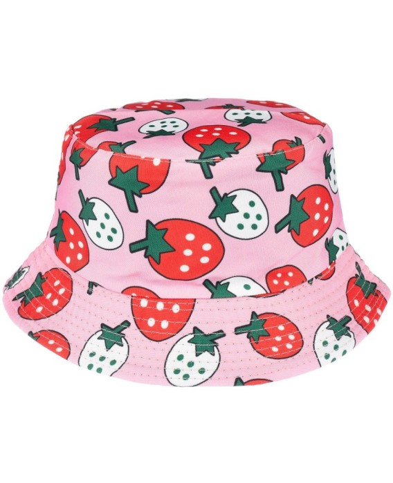 Truskawki dwustronny kapelusz dziecięcy bucket hat KAP-MD