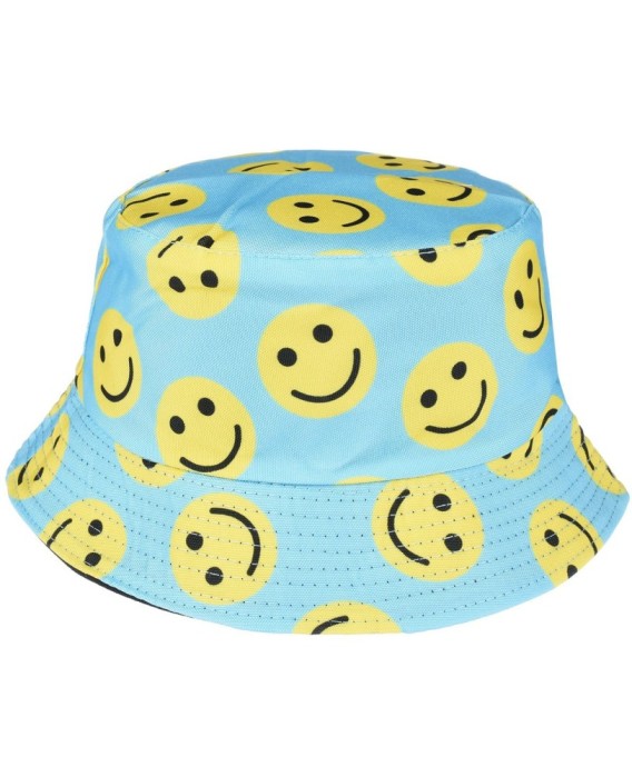 SMILE na błękicie dwustronny kapelusz dziecięcy bucket hat KAP-MD