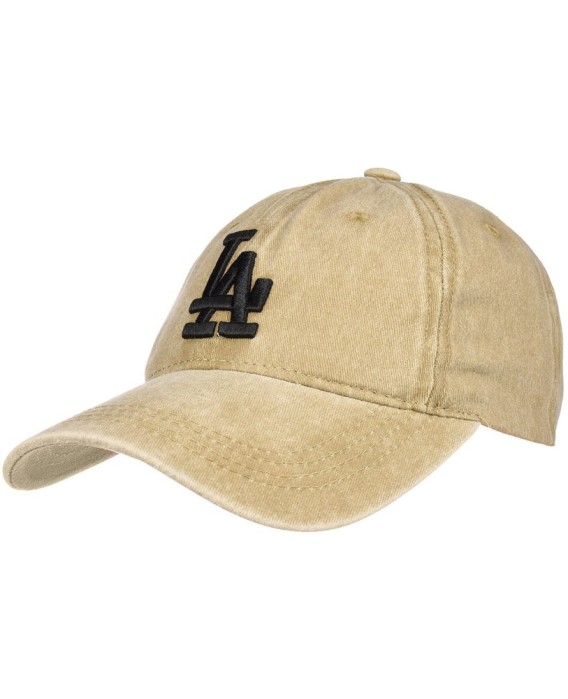 Beżowa czapka z daszkiem baseballówka LA cz-m-65