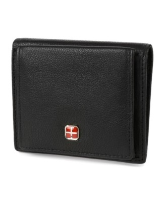 Skórzany portfelik banknotówka męski mały czarny portfel Albatros R87