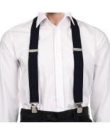 Szelki do spodni męskie eleganckie mocne X granatowe SZ5