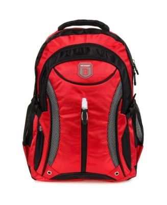 Czerwony plecak sportowy miejski trekkingowy wytrzymały T15