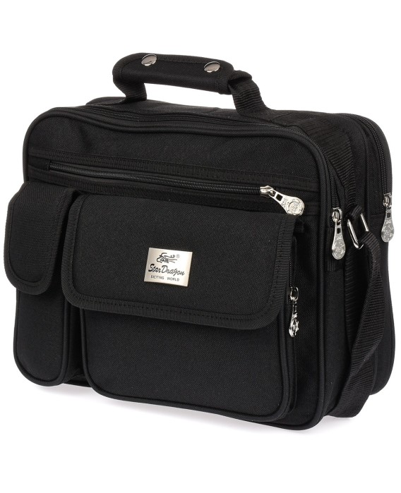 Czarna torba na laptop, pozioma torba do pracy, torba na dokumenty A4 Star Dragon W92