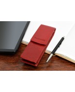 Etui na długopisy pojemne czerwone skórzane Beltimore G91