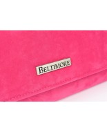 Różowa torebka wieczorowa, skórzana kopertówka na pasku, elegancka torebka damska Beltimore W65