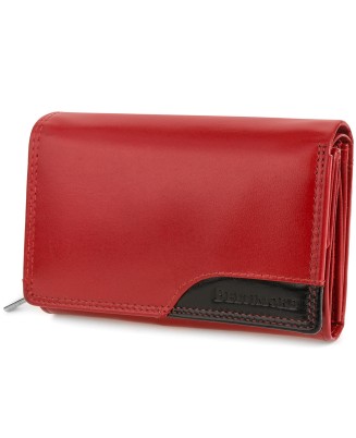 Czerwony skórzany portfel...