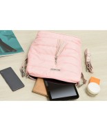 Różowa torebka, pikowana torebka damska, solidna i pojemna shopperka, miękka torebka damska Beltimore W91