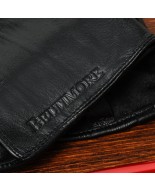 Zestaw męski skórzany portfel poziomy rękawiczki czarne Beltimore T90