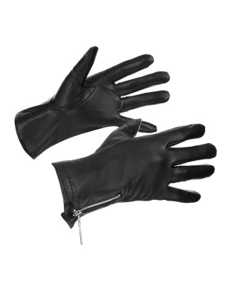 Rękawiczki skórzane damskie czarne polar BELTIMORE  K27
